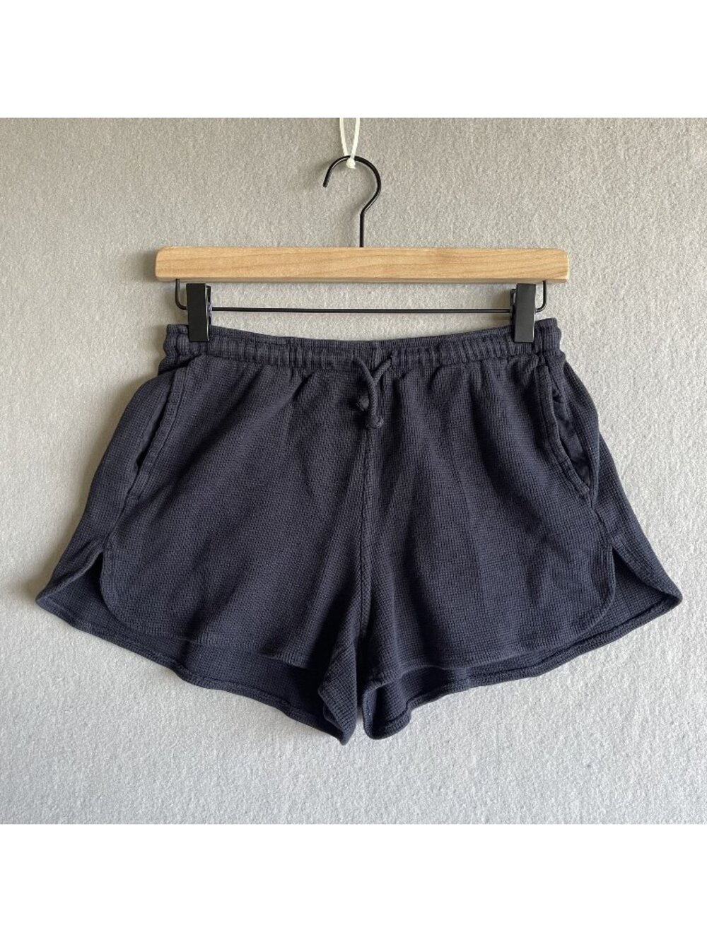 Brandy Melville Navy Waffle-Knit Thermal Lounge Shorts